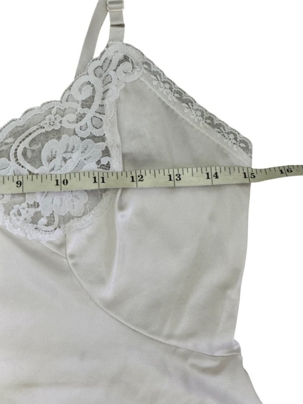 Vintage White Lace Trim Camisole Slip Top With Adjustable Straps Womens Small - Picture 14 of 16